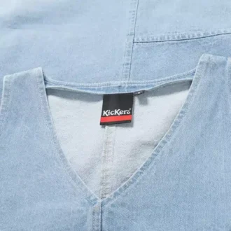 Abito mini in denim classico Kickers da donna, blu