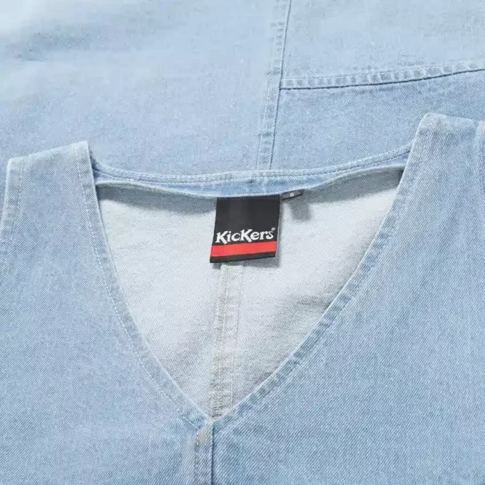 Abito mini in denim classico Kickers da donna, blu