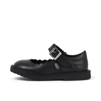 Adlar MJ Scallop in pelle nera per bambine