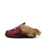 Adult Unisex Kick Mule in pelliccia Mains Rosso Adult Unisex Kick Mule in pelliccia Mains Rosso