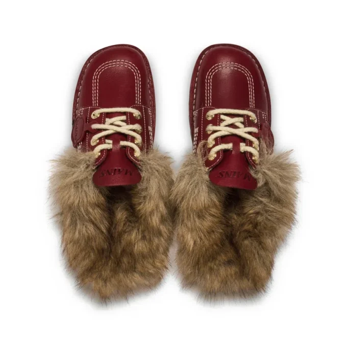 Adult Unisex Kick Mule in pelliccia Mains Rosso Adult Unisex Kick Mule in pelliccia Mains Rosso