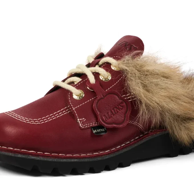 Adult Unisex Kick Mule in pelliccia Mains Rosso Adult Unisex Kick Mule in pelliccia Mains Rosso