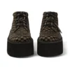Adulti Unisex Kick Hi Platform in pelle Nero/Kaki