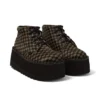 Adulti Unisex Kick Hi Platform in pelle Nero/Kaki