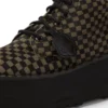 Adulti Unisex Kick Hi Platform in pelle Nero/Kaki