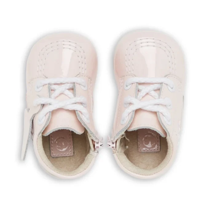 Baby Kick Hi in pelle verniciata rosa chiaro