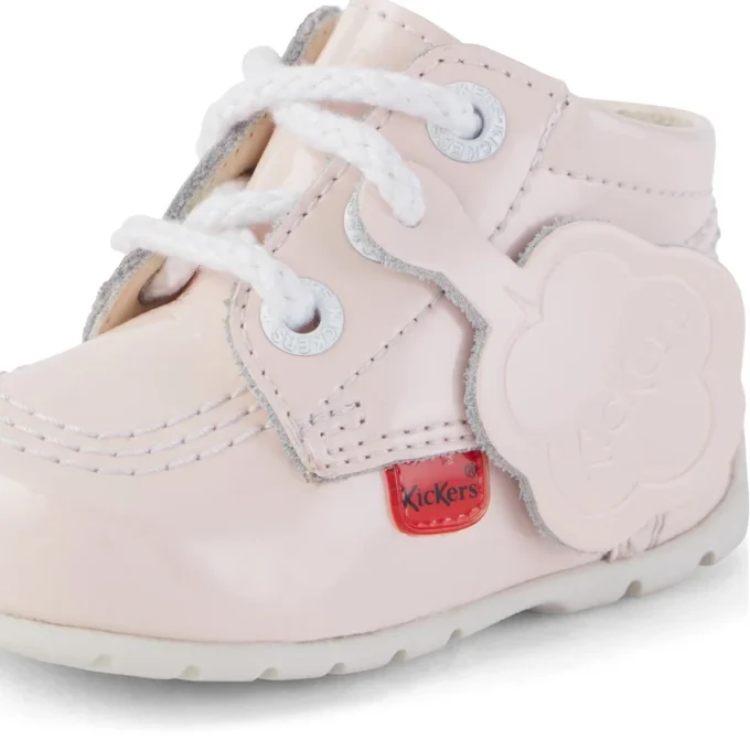 Baby Kick Hi in pelle verniciata rosa chiaro