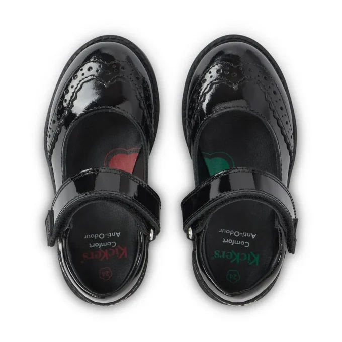 Bambine Lachly Mj Brogue in vernice nera Bambine Lachly Mj Brogue in vernice nera