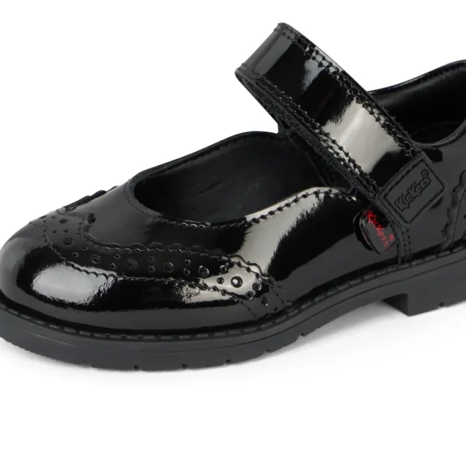 Bambine Lachly Mj Brogue in vernice nera Bambine Lachly Mj Brogue in vernice nera