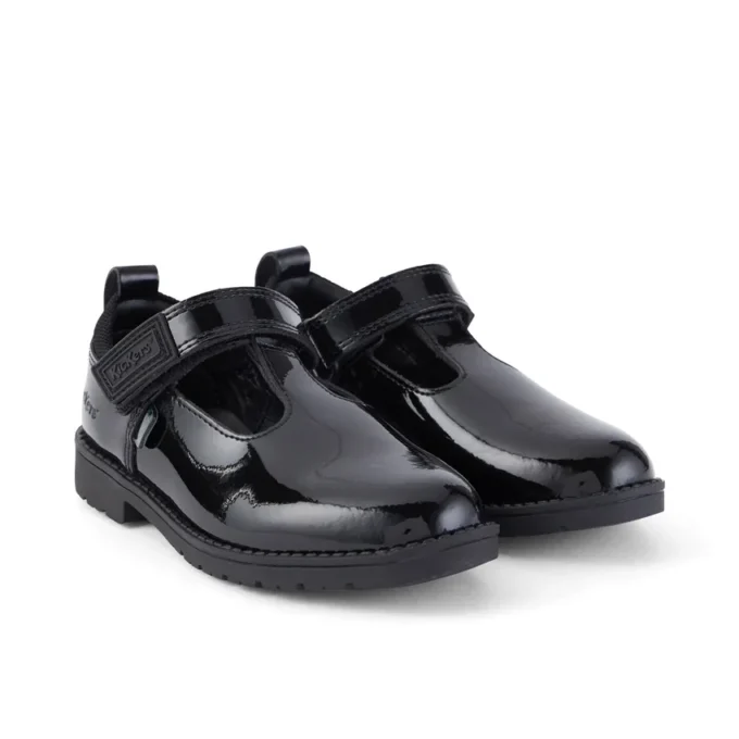 Bambine Lachly T Bar in vernice nera Bambine Lachly T Bar in vernice nera