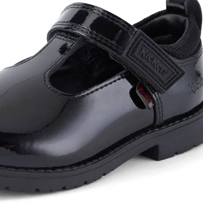 Bambine Lachly T Bar in vernice nera Bambine Lachly T Bar in vernice nera