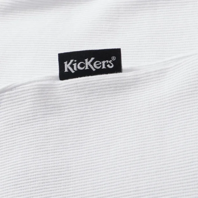 Canotta classica a costine Kickers da donna, colore bianco