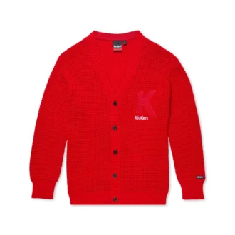 Cardigan classico Kickers unisex per adulti, rosso