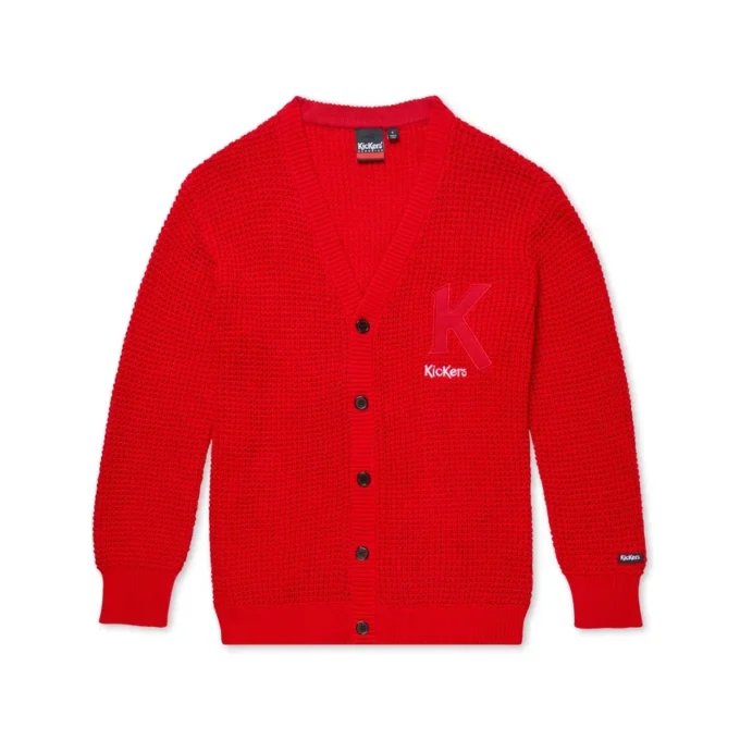Cardigan classico Kickers unisex per adulti, rosso