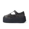 Donna Adulta Kick T-Bar Platform Pelle Nero