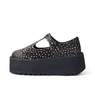 Donna Adulta Kick T-Bar Platform Pelle Nero