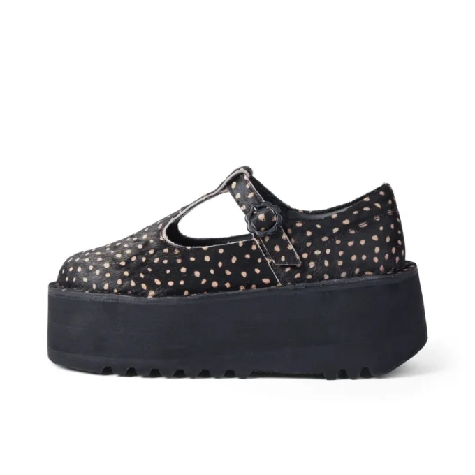 Donna Adulta Kick T-Bar Platform Pelle Nero