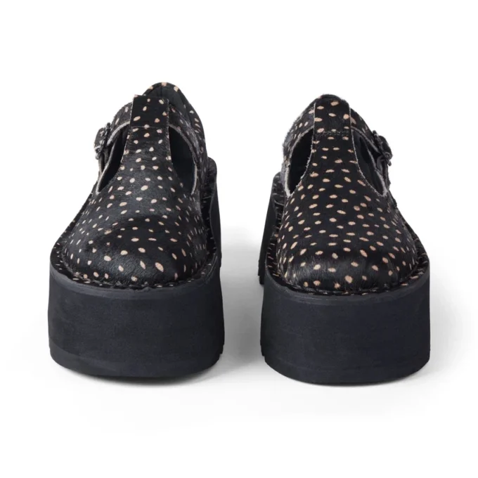 Donna Adulta Kick T-Bar Platform Pelle Nero
