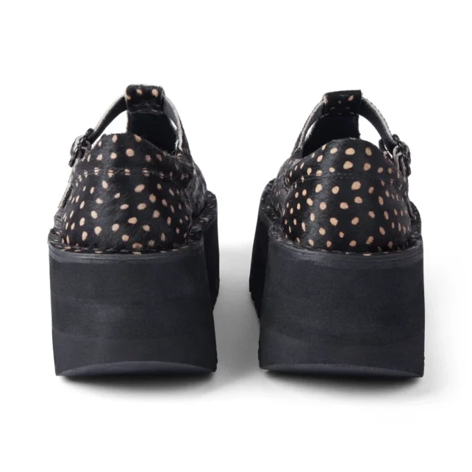 Donna Adulta Kick T-Bar Platform Pelle Nero