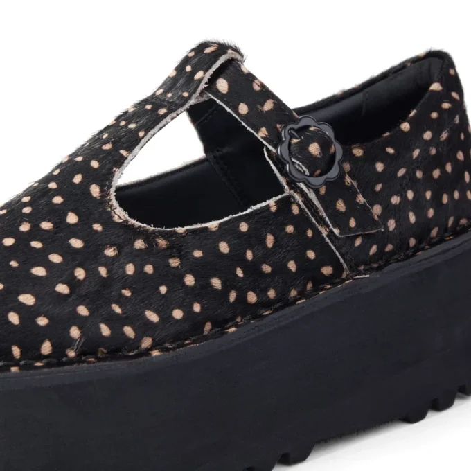 Donna Adulta Kick T-Bar Platform Pelle Nero