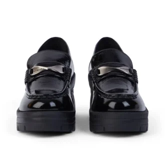Donna Edie Mocassino in pelle verniciata Nero