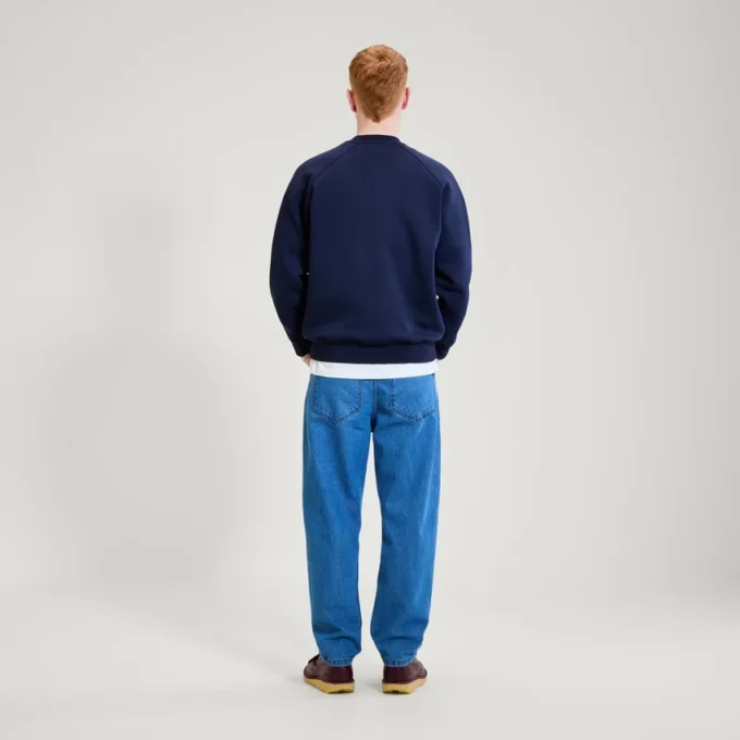 Felpa unisex per adulti Kickers Classic Crew blu navy