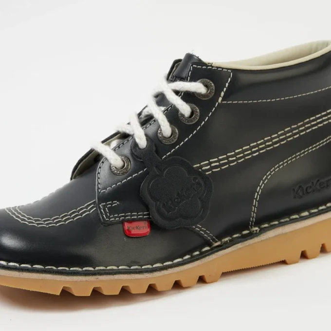 Fleurette in pelle unisex blu navy