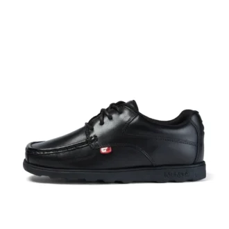 Fragma Lace 4 Eyelet in pelle nera per ragazzi