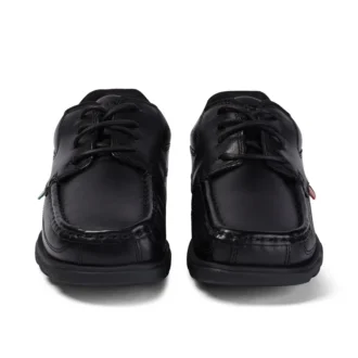 Fragma Lace 4 Eyelet in pelle nera per ragazzi