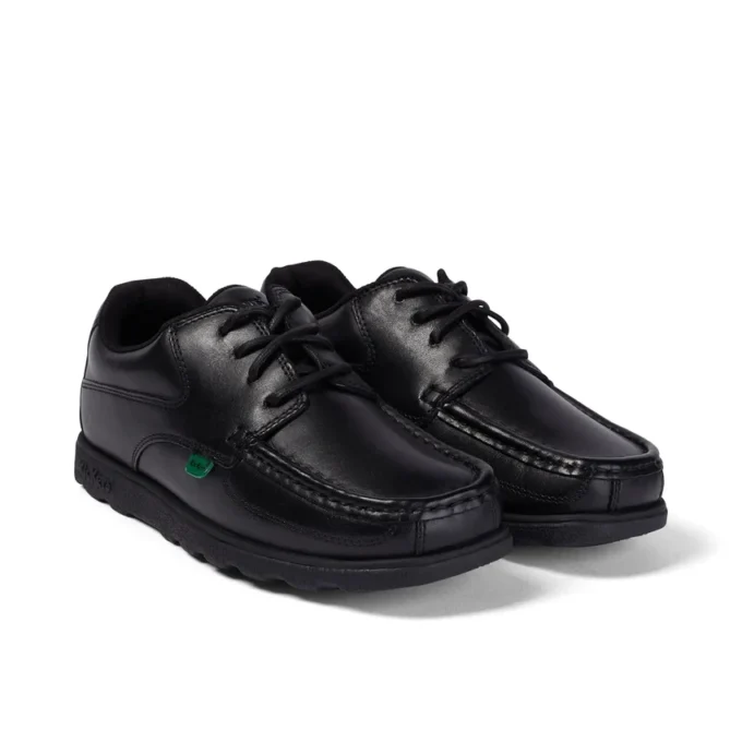 Fragma Lace 4 Eyelet in pelle nera per ragazzi Fragma Lace 4 Eyelet in pelle nera per ragazzi