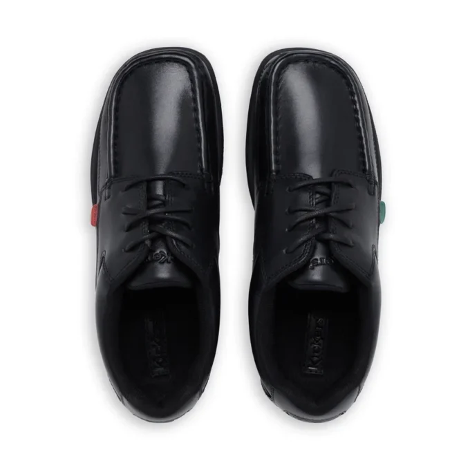 Fragma Lace 4 Eyelet in pelle nera per ragazzi Fragma Lace 4 Eyelet in pelle nera per ragazzi
