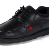 Fragma Lace 4 Eyelet in pelle nera per ragazzi Fragma Lace 4 Eyelet in pelle nera per ragazzi