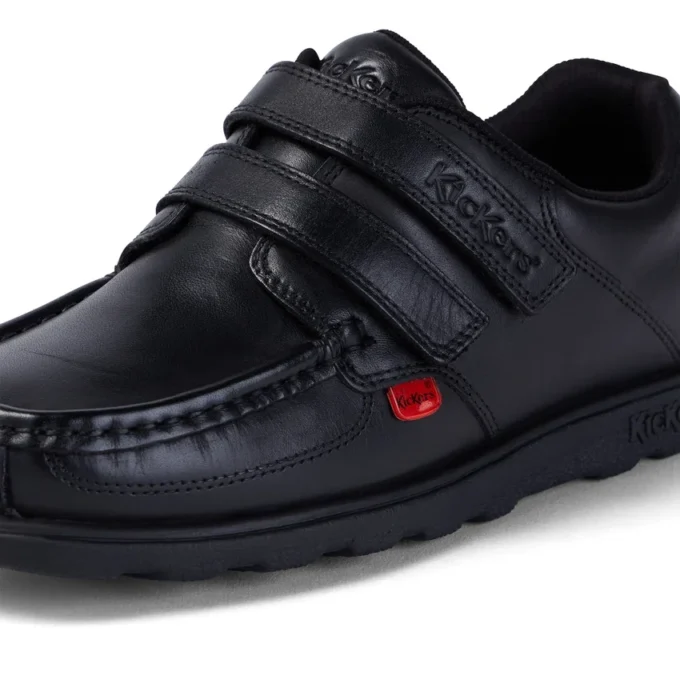Fragma Moc Twin Vel in pelle nera per ragazzi Fragma Moc Twin Vel in pelle nera per ragazzi