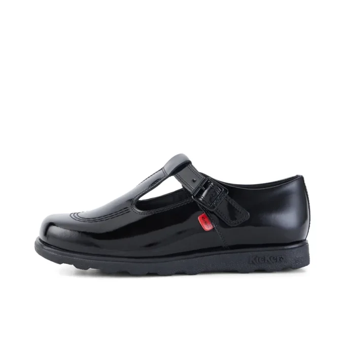 Fragma T-Buckle in pelle verniciata nera da donna Fragma T-Buckle in pelle verniciata nera da donna