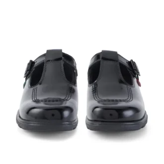 Fragma T-Buckle in pelle verniciata nera da donna