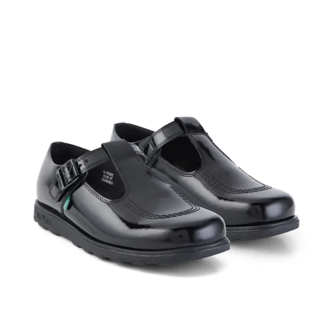 Fragma T-Buckle in pelle verniciata nera da donna Fragma T-Buckle in pelle verniciata nera da donna