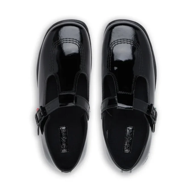 Fragma T-Buckle in pelle verniciata nera da donna Fragma T-Buckle in pelle verniciata nera da donna