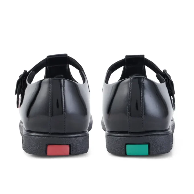 Fragma T-Buckle in pelle verniciata nera da donna Fragma T-Buckle in pelle verniciata nera da donna