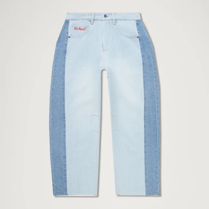 Jeans Kickers Classic a gamba larga blu da donna