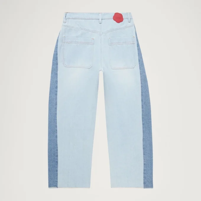 Jeans Kickers Classic a gamba larga blu da donna