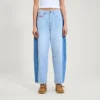 Jeans Kickers Classic a gamba larga blu da donna