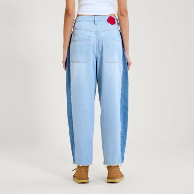 Jeans Kickers Classic a gamba larga blu da donna