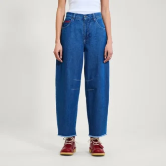 Jeans Kickers Classic a gamba larga da donna, blu