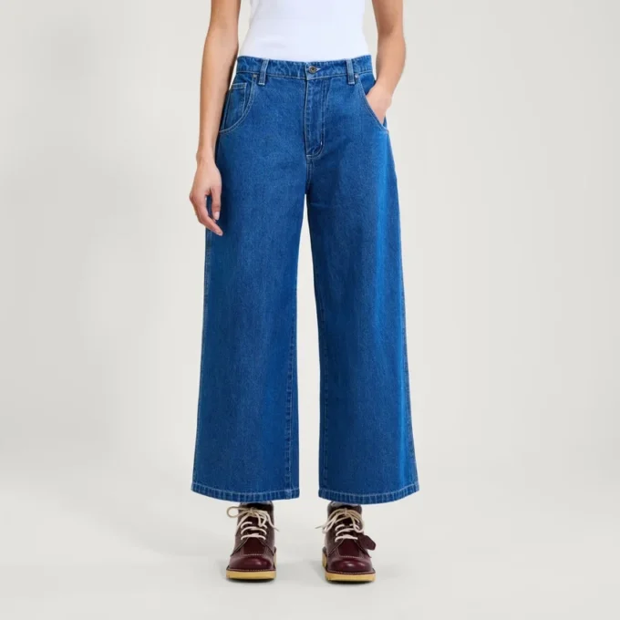 Jeans Kickers Classic a gamba larga da donna, blu