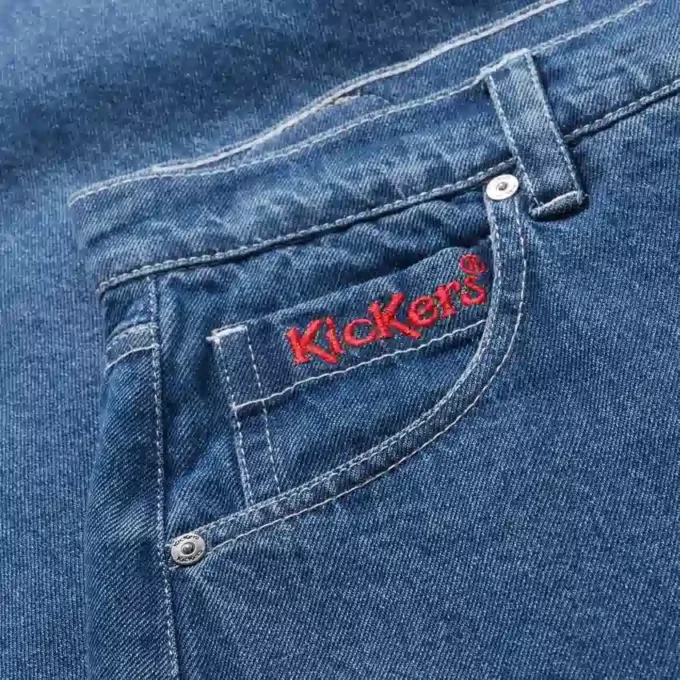 Jeans Kickers Classic a gamba larga da donna, blu