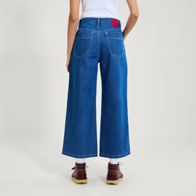 Jeans Kickers Classic a gamba larga da donna, blu