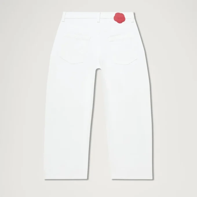 Jeans Kickers Classic a zampa d’elefante da donna, bianco