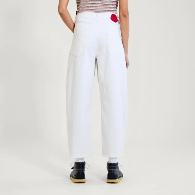 Jeans Kickers Classic a zampa d’elefante da donna, bianco