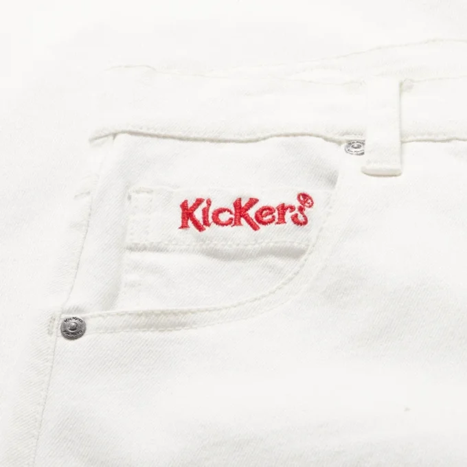 Jeans Kickers Classic a zampa d’elefante da donna, bianco