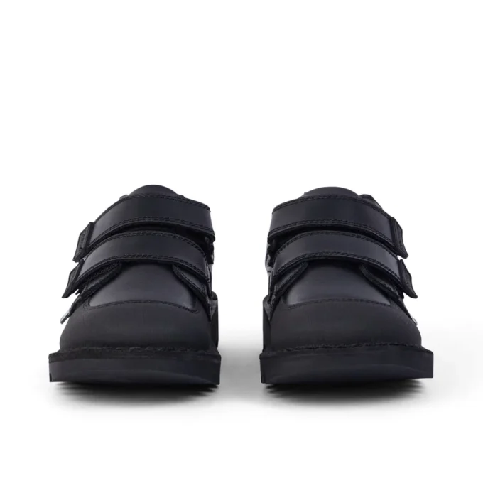 Junior Boys Kick Scuff in pelle doppia nera Junior Boys Kick Scuff in pelle doppia nera